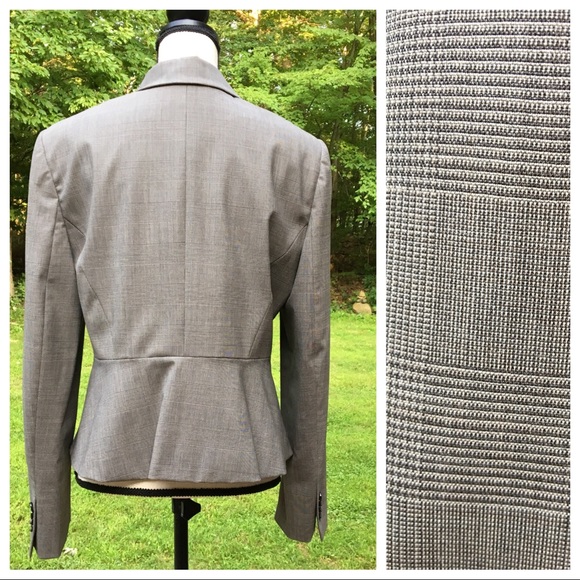 ANN TAYLOR Wool Brown Houndstooth Blazer - 14 - Picture 2 of 3